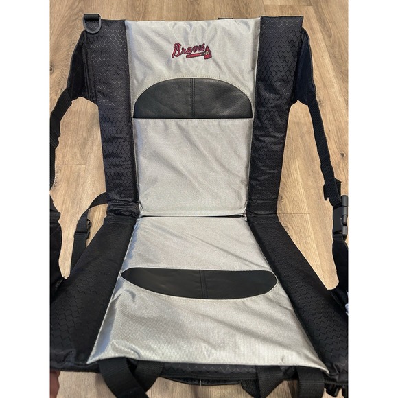 Atlanta Braves Portable Back Support Stadium Seat Cushion Adjustable Removable - Picture 1 of 11